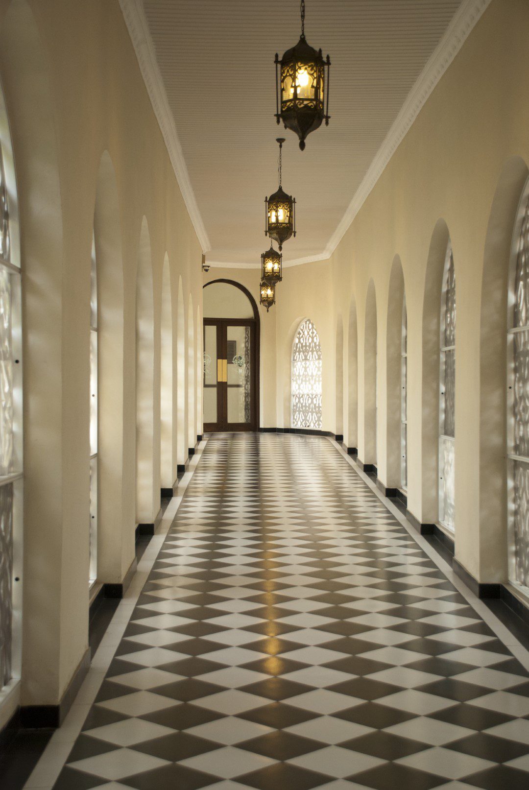 Arched corridor of Faletti's Hotel, Lahore